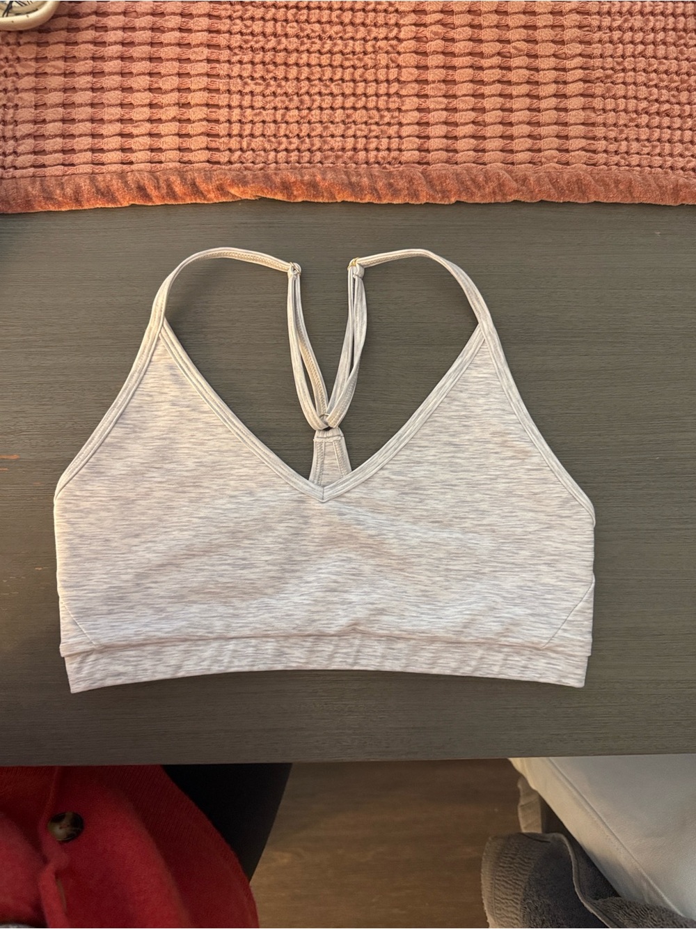 Skatie Zero Sports Bra in Limited Run Heather Grey color, size M, soft & comfy.